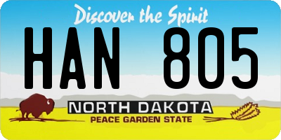 ND license plate HAN805