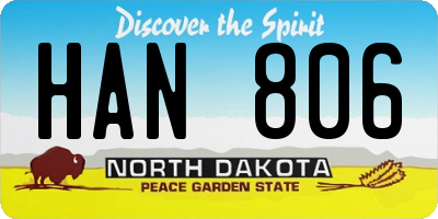 ND license plate HAN806