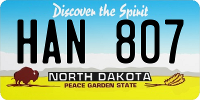 ND license plate HAN807