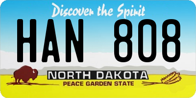 ND license plate HAN808