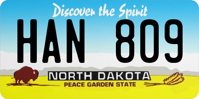 ND license plate HAN809