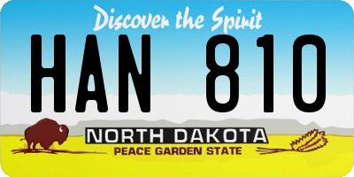 ND license plate HAN810