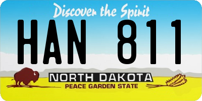 ND license plate HAN811