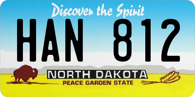 ND license plate HAN812