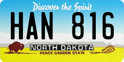 ND license plate HAN816