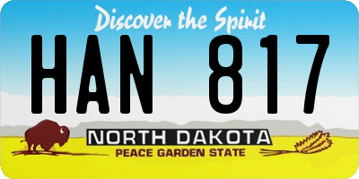 ND license plate HAN817