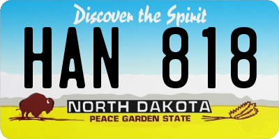 ND license plate HAN818