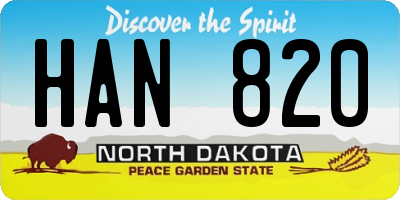 ND license plate HAN820