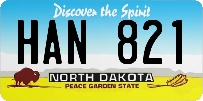 ND license plate HAN821