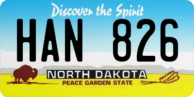 ND license plate HAN826