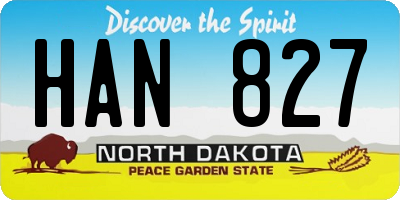 ND license plate HAN827