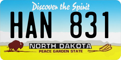 ND license plate HAN831