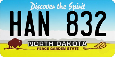 ND license plate HAN832