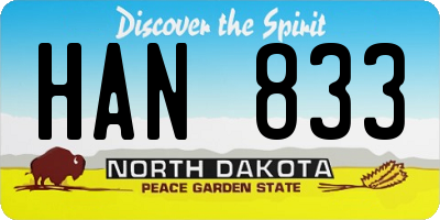 ND license plate HAN833