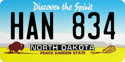 ND license plate HAN834