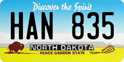 ND license plate HAN835