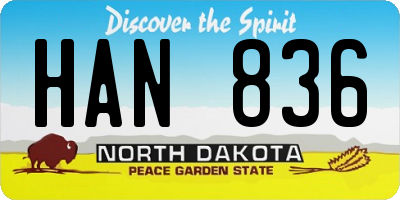 ND license plate HAN836