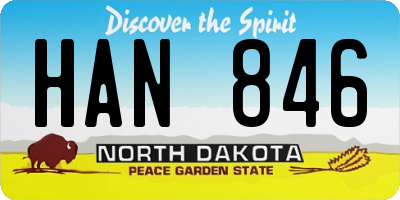 ND license plate HAN846