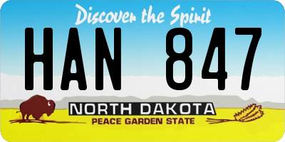 ND license plate HAN847