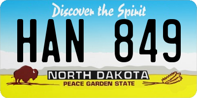 ND license plate HAN849