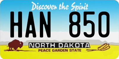 ND license plate HAN850