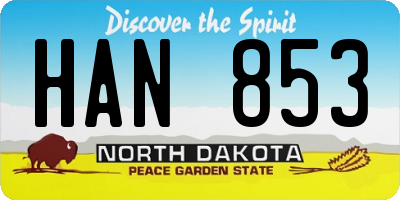 ND license plate HAN853