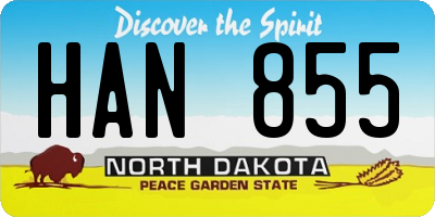 ND license plate HAN855