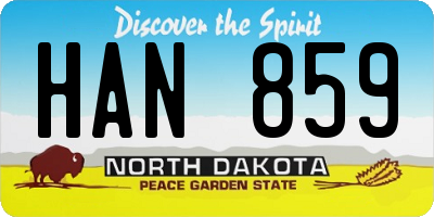 ND license plate HAN859