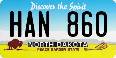 ND license plate HAN860