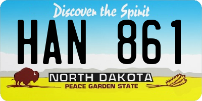 ND license plate HAN861