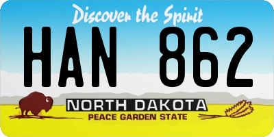 ND license plate HAN862