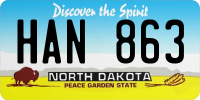 ND license plate HAN863