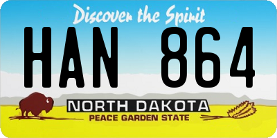 ND license plate HAN864