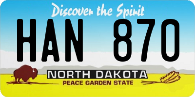 ND license plate HAN870