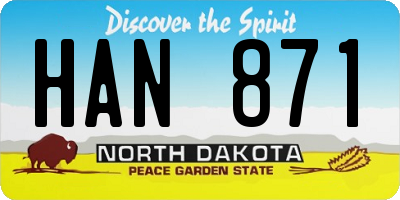 ND license plate HAN871