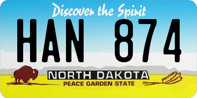 ND license plate HAN874