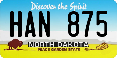 ND license plate HAN875