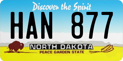 ND license plate HAN877