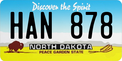 ND license plate HAN878