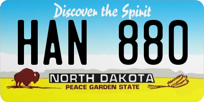 ND license plate HAN880