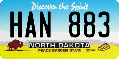 ND license plate HAN883