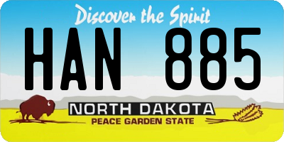 ND license plate HAN885