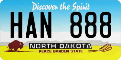 ND license plate HAN888