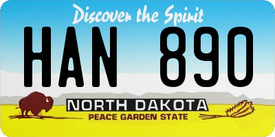 ND license plate HAN890