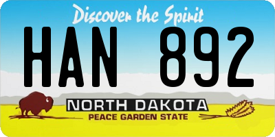 ND license plate HAN892