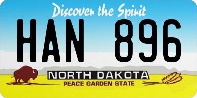 ND license plate HAN896