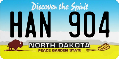 ND license plate HAN904