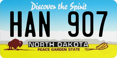 ND license plate HAN907