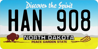 ND license plate HAN908