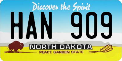 ND license plate HAN909